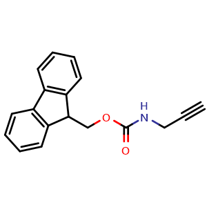 Chemical structure of (9H-Fluoren-9-yl)methyl prop-2-yn-1-ylcarbamate , CAS 127896-08-6, AChemBlock W162906