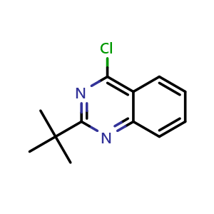 Chemical structure of 2-(Tert-butyl)-4-chloroquinazoline , CAS 403612-89-5, AChemBlock W162909