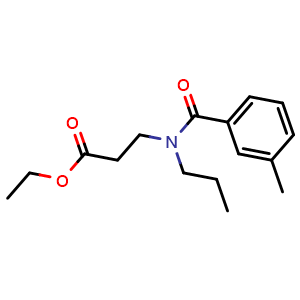 Chemical structure of Ethyl 3-(3-methyl-N-propylbenzamido)propanoate , CAS 1901944-93-1, AChemBlock W162918