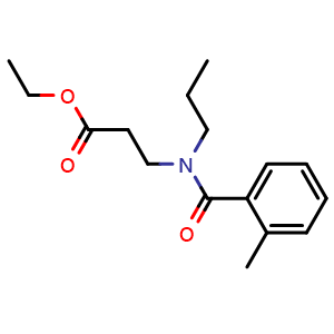 Chemical structure of Ethyl 3-(2-methyl-N-propylbenzamido)propanoate , CAS 1901793-59-6, AChemBlock W162919