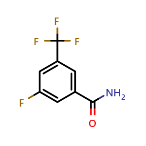 Chemical structure of 3-Fluoro-5-(trifluoromethyl)benzamide , CAS 207986-20-7, AChemBlock W162935