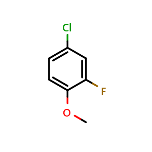 Chemical structure of 4-Chloro-2-fluoro-1-methoxybenzene , CAS 452-09-5, AChemBlock W162939