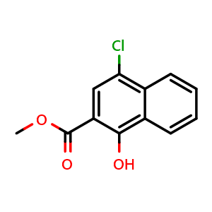 Chemical structure of Methyl 4-chloro-1-hydroxy-2-naphthoate , CAS 135241-08-6, AChemBlock W162953