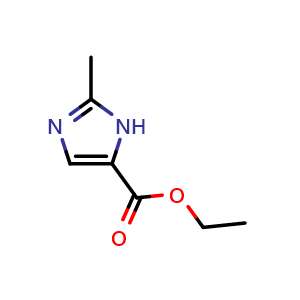 Chemical structure of Ethyl 2-methyl-1H-imidazole-5-carboxylate , CAS 87326-25-8, AChemBlock W162954