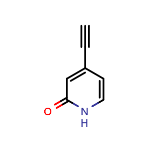 Chemical structure of 4-Ethynylpyridin-2(1H)-one , CAS 1196152-08-5, AChemBlock W162991
