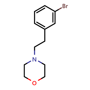 Chemical structure of 4-(3-bromophenethyl)morpholine , CAS 364793-86-2, AChemBlock W163000