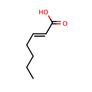 Chemical structure of Hept-2-enoic acid , CAS 18999-28-5, AChemBlock W163028
