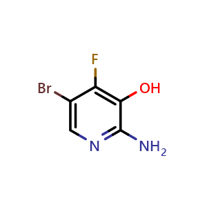 Chemical structure of 2-Amino-5-bromo-4-fluoropyridin-3-ol , CAS 1003710-78-8, AChemBlock W163030