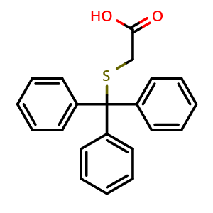 Chemical structure of 2-(Tritylthio)acetic acid , CAS 34914-36-8, AChemBlock W163037