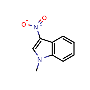 Chemical structure of 1-Methyl-3-nitro-1H-indole , CAS 36728-89-9, AChemBlock W163046