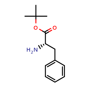 Chemical structure of (S)-tert-Butyl 2-amino-3-phenylpropanoate , CAS 16874-17-2, AChemBlock W163058