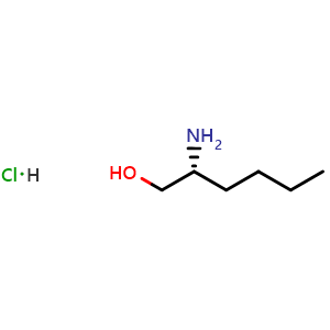 Chemical structure of (R)-2-Aminohexan-1-ol hydrochloride , CAS 158741-04-9, AChemBlock W163061