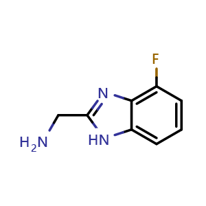 Chemical structure of (4-Fluoro-1H-benzo[d]imidazol-2-yl)methanamine , CAS 394223-23-5, AChemBlock W163065