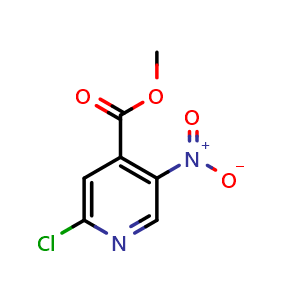 Chemical structure of Methyl 2-chloro-5-nitroisonicotinate , CAS 777899-57-7, AChemBlock W163073