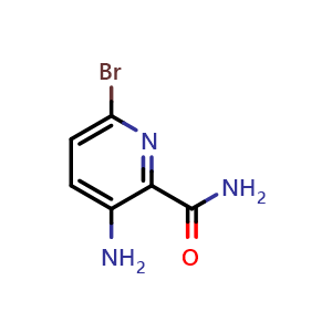 Chemical structure of 3-Amino-6-bromopicolinamide , CAS 1660117-37-2, AChemBlock W163074