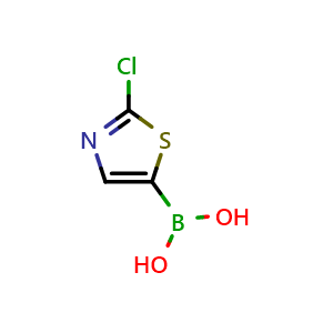 Chemical structure of (2-Chlorothiazol-5-yl)boronic acid , CAS 2377607-88-8, AChemBlock W163075