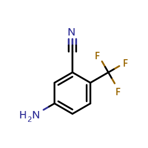 Chemical structure of 5-Amino-2-(trifluoromethyl)benzonitrile , CAS 354814-19-0, AChemBlock W163078