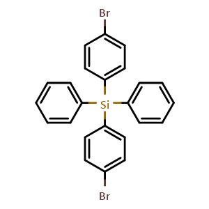Chemical structure of Bis(4-bromophenyl)diphenylsilane , CAS 18733-91-0, AChemBlock W163084