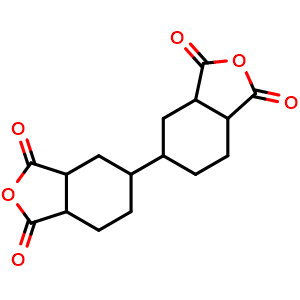 Chemical structure of Dicyclohexyl-3,4,3',4'-tetracarboxylic dianhydride , CAS 122640-83-9, AChemBlock W163096