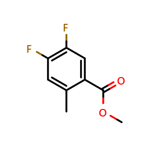 Chemical structure of methyl 4,5-difluoro-2-methylbenzoate , CAS 1245515-60-9, AChemBlock W163103