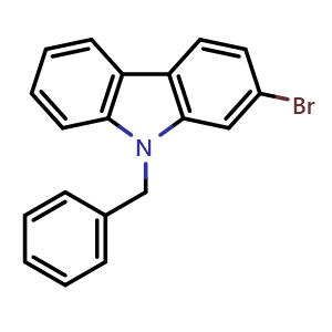 Chemical structure of 9-Benzyl-2-bromo-9H-carbazole , CAS 1401863-51-1, AChemBlock W163107