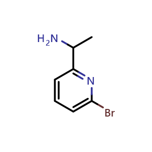 Chemical structure of 1-(6-Bromopyridin-2-yl)ethanamine , CAS 914950-77-9, AChemBlock W163116