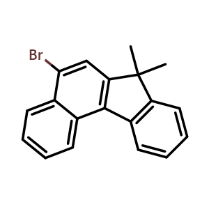Chemical structure of 5-Bromo-7,7-dimethyl-7H-benzo[c]fluorene , CAS 954137-48-5, AChemBlock W163117