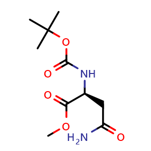 Chemical structure of (S)-Methyl 4-amino-2-((tert-butoxycarbonyl)amino)-4-oxobutanoate , CAS 124842-28-0, AChemBlock W163121