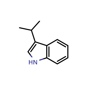 Chemical structure of 3-Isopropyl-1H-indole , CAS 16886-00-3, AChemBlock W163124