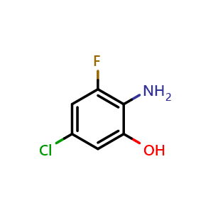 Chemical structure of 2-Amino-5-chloro-3-fluorophenol , CAS 186309-72-8, AChemBlock W163138