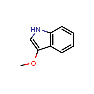 Chemical structure of 3-Methoxy-1H-indole , CAS 16712-55-3, AChemBlock W163151