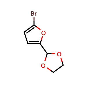 Chemical structure of 2-(5-Bromofuran-2-yl)-1,3-dioxolane , CAS 32529-50-3, AChemBlock W163177