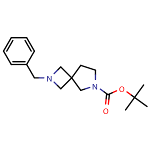 Chemical structure of Tert-butyl 2-benzyl-2,6-diazaspiro[3 4]octane-6-carboxylate , CAS 1202179-27-8, AChemBlock W163190