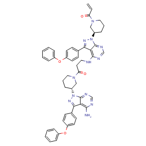 1-((R)-3-(4-((3-((R)-3-(4-Amino-3-(4-phenoxyphenyl)-1H-pyrazolo[3,4-d]pyrimidin-1-yl)piperidin-1-yl)-3-oxopropyl)amino)-3-(4-phenoxyphenyl)-1H-pyrazolo[3,4-d]pyrimidin-1-yl)piperidin-1-yl)prop-2-en-1-one (Ibrutinib Impurity)