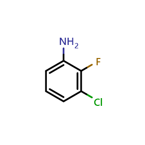 Chemical structure of 3-Chloro-2-fluoroaniline (Gefitinib Impurity) , CAS 2106-04-9, AChemBlock W163222