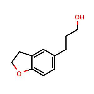 Chemical structure of 3-(2,3-Dihydrobenzofuran-5-yl)propan-1-ol , CAS 217483-06-2, AChemBlock W163230