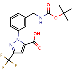 1-(3-(((Tert-butoxycarbonyl)amino)methyl)phenyl)-3-(trifluoromethyl)-1H-pyrazole-5-carboxylic acid