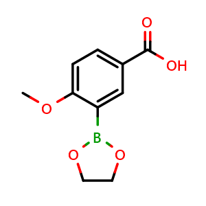 Chemical structure of 3-(1,3,2-Dioxaborolan-2-yl)-4-methoxybenzoic acid , AChemBlock W163245
