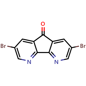 Chemical structure of 3,7-Dibromo-5H-cyclopenta[2,1-b:3,4-b']dipyridin-5-one , CAS 77213-41-3, AChemBlock W163251