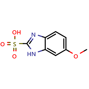 Chemical structure of 6-Methoxy-1H-benzo[d]imidazole-2-sulfonic acid , CAS 106135-28-8, AChemBlock W163254