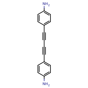 Chemical structure of 4,4'-(Buta-1,3-diyne-1,4-diyl)dianiline , CAS 30405-78-8, AChemBlock W163273