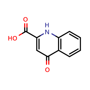 Chemical structure of 4-Oxo-1,4-dihydroquinoline-2-carboxylic acid , CAS 13593-94-7, AChemBlock W163278