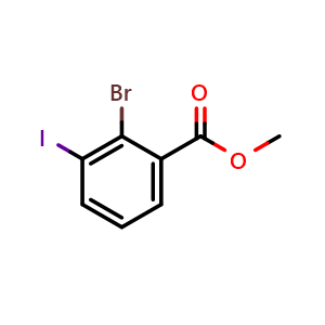 Chemical structure of Methyl 2-bromo-3-iodobenzoate , CAS 1261797-04-9, AChemBlock W163285