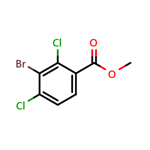 Chemical structure of Methyl 3-bromo-2,4-dichlorobenzoate , CAS 1820705-16-5, AChemBlock W163294