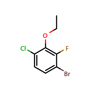 Chemical structure of 1-Bromo-4-chloro-2-fluoro-3-ethoxybenzene , CAS 943830-16-8, AChemBlock W163306