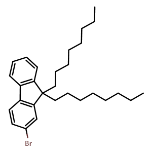 Chemical structure of 2-Bromo-9,9-di-n-octylfluorene , CAS 302554-80-9, AChemBlock W163307
