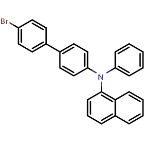 Chemical structure of N-(4'-Bromo-4-biphenylyl)-N-phenyl-1-naphthylamine , CAS 352359-42-3, AChemBlock W163309