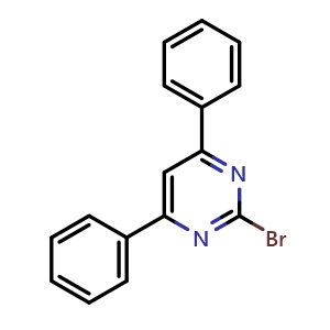 Chemical structure of 2-Bromo-4,6-diphenylpyrimidine , CAS 56181-49-8, AChemBlock W163311