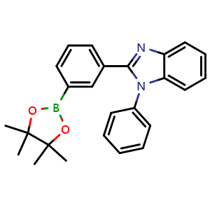 Chemical structure of 1-Phenyl-2-[3-(4,4,5,5-tetramethyl-1,3,2-dioxaborolan-2-yl)phenyl]-1H-benzimidazole , CAS 952514-86-2, AChemBlock W163314