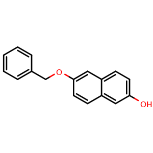 Chemical structure of 6-(Benzyloxy)naphthalen-2-ol , CAS 2041-17-0, AChemBlock W163345